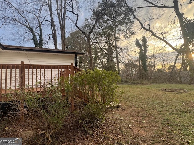 1753 Lee St, Decatur, GA 30035 - yard at dusk featuring a wooden deck