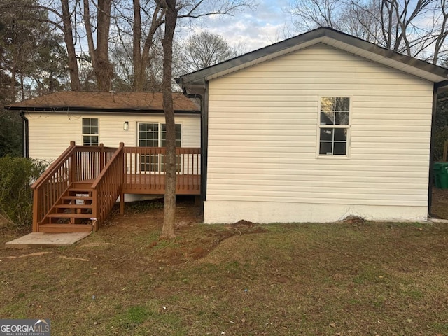 1753 Lee St, Decatur, GA 30035 - view of side of home featuring a yard and a wooden deck