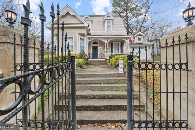 view of front of house featuring covered porch