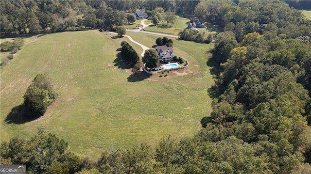 bird's eye view with a rural view