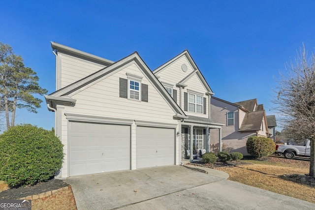 front of property featuring a garage