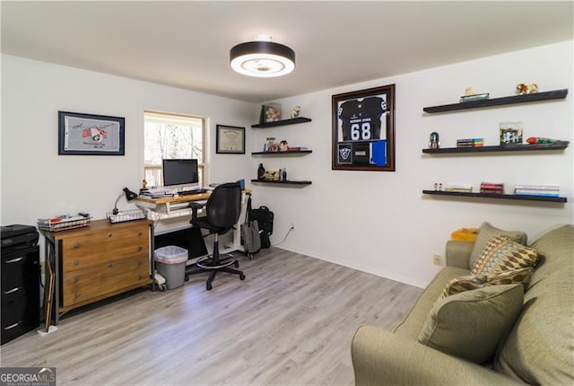 709 Berkeley Woods Unit 709, Duluth, GA 30096 - home office with wood finished floors and baseboards
