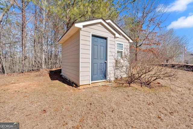 view of shed