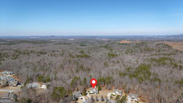 aerial view with a forest view