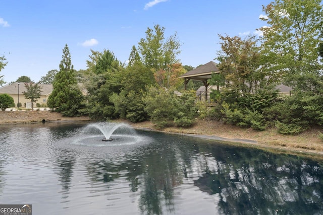 water view with a gazebo