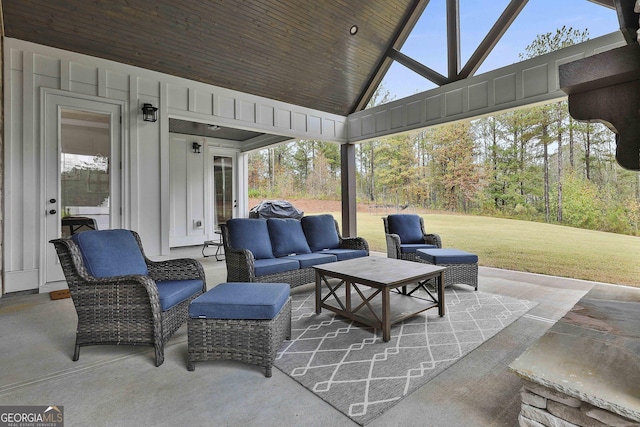 view of patio featuring an outdoor living space