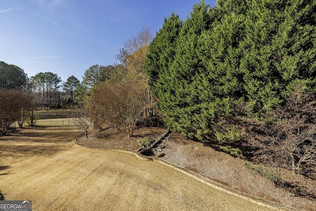 view of yard with a rural view