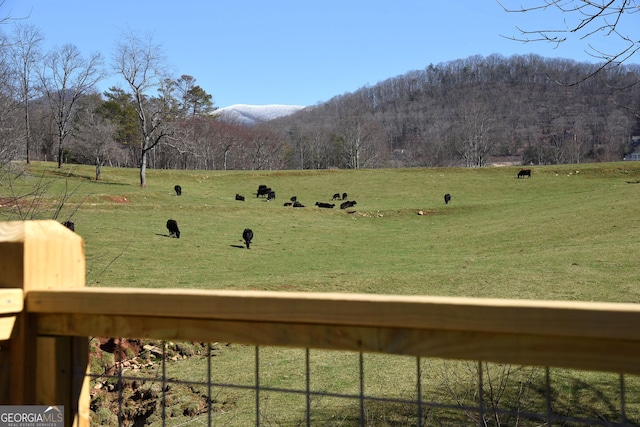 exterior space with a rural view