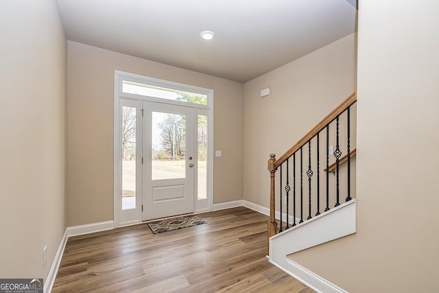 foyer featuring hardwood / wood-style floors