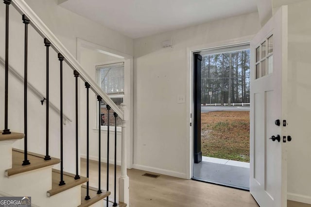 entryway featuring light hardwood / wood-style floors