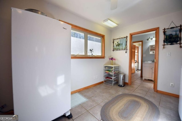 interior space with light tile patterned flooring