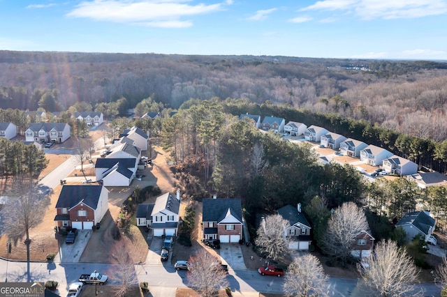 bird's eye view with a residential view