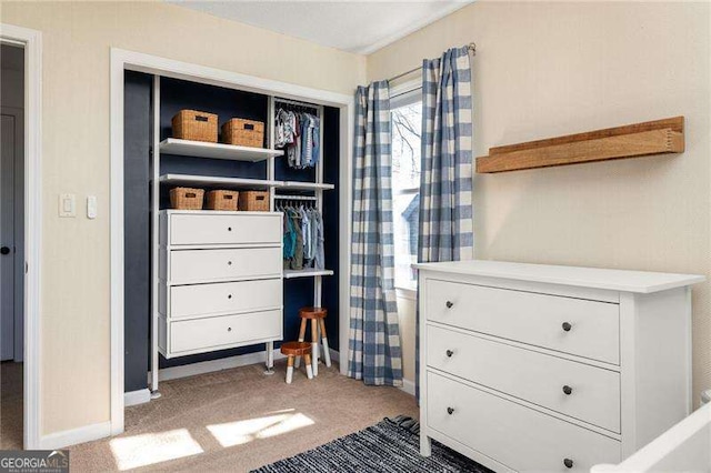 interior space featuring carpet floors