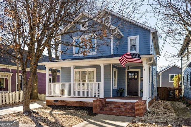 front of property featuring a porch