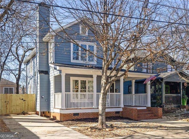 front of property featuring a porch