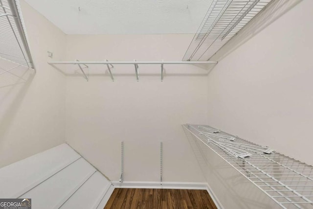 walk in closet featuring hardwood / wood-style floors