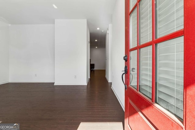 interior space featuring dark hardwood / wood-style flooring