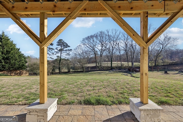 view of yard with a patio area