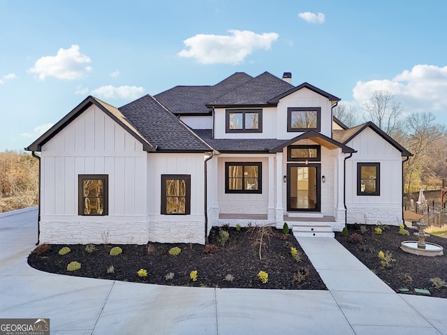 view of modern inspired farmhouse