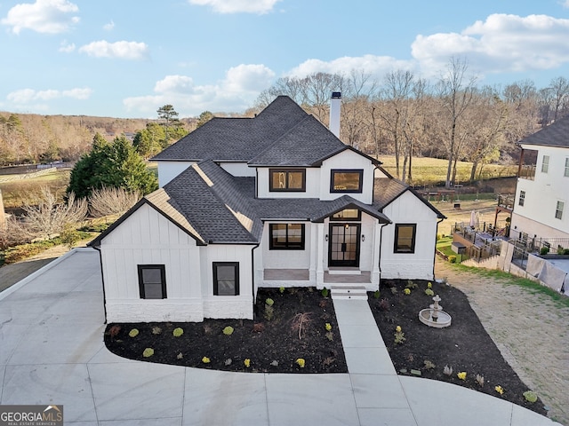 view of modern farmhouse