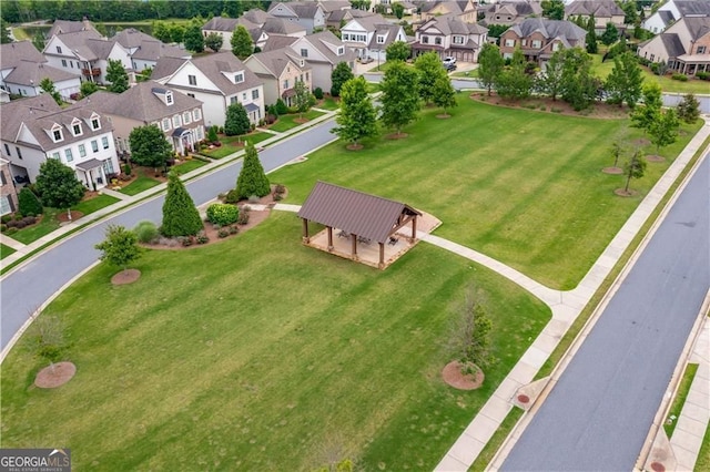 aerial view with a residential view