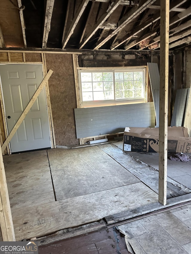 view of unfinished attic