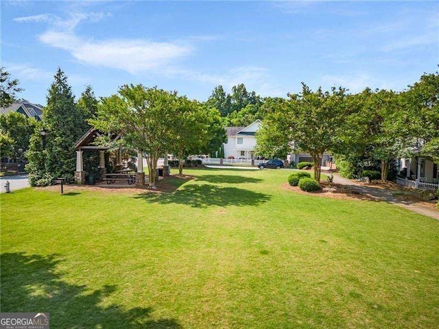 view of yard featuring a gazebo