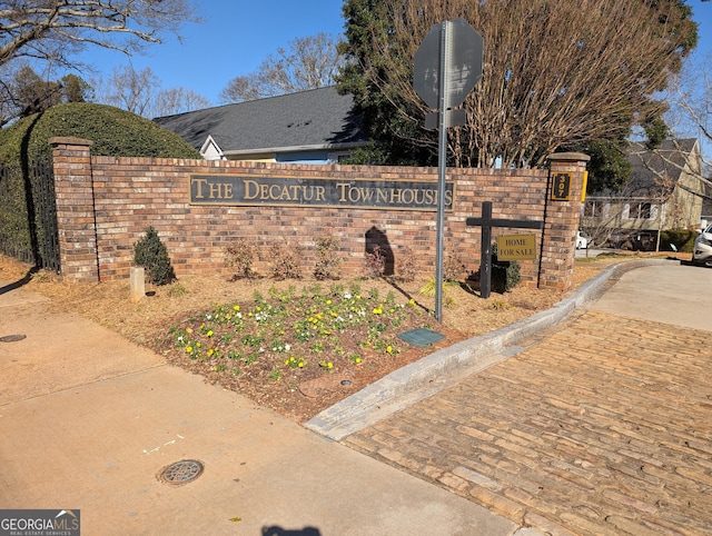 view of community sign