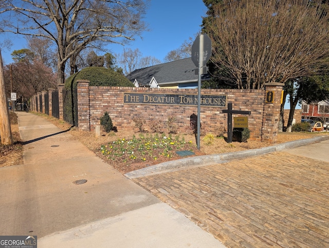 view of community sign