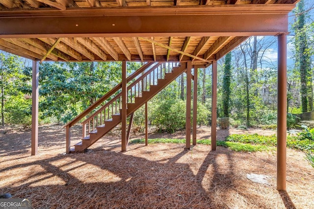 view of patio / terrace with stairway