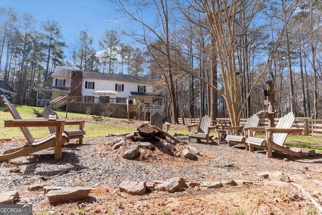 view of yard with fence