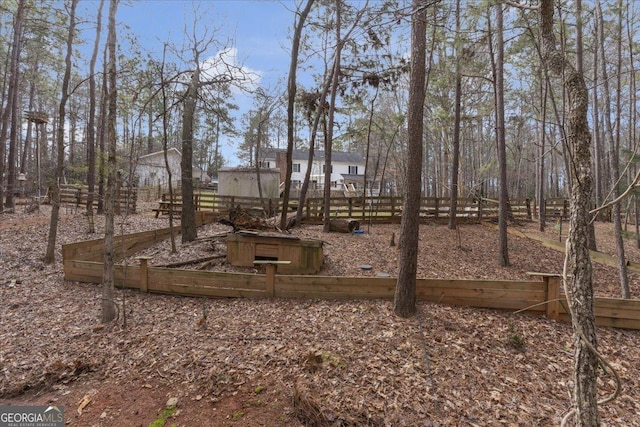 view of yard featuring fence