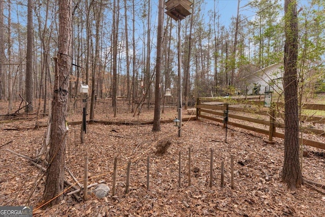 view of yard with fence