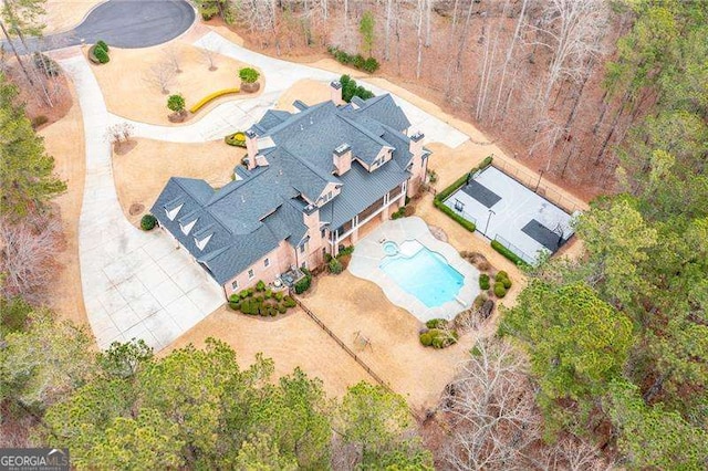 3201 Hobsons Ridge Trl NW, Acworth, GA 30101 - view from above of property with a pool