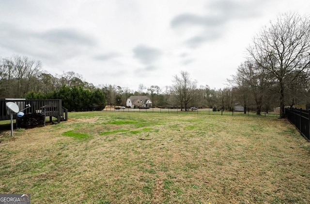 view of yard with a rural view