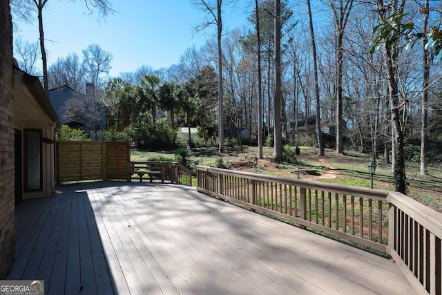 view of wooden deck