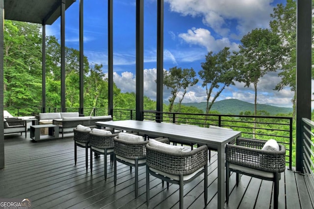 415 Green Ridge Trl, Blue Ridge, GA 30513 - sunroom featuring a mountain view