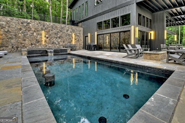 415 Green Ridge Trl, Blue Ridge, GA 30513 - view of pool featuring a patio, a fire pit, and area for grilling