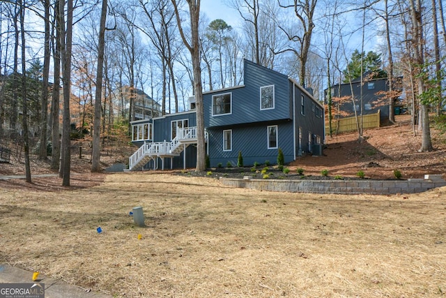 exterior space featuring stairway