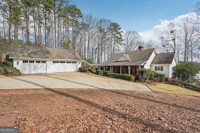 view of front of home with a garage