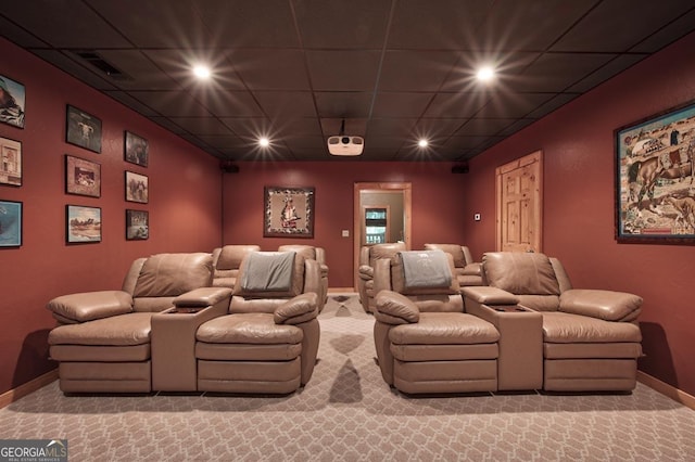 20 Walker Ridge Way Unit 36, 42, Mineral Bluff, GA 30559 - carpeted home theater featuring baseboards, recessed lighting, and a paneled ceiling
