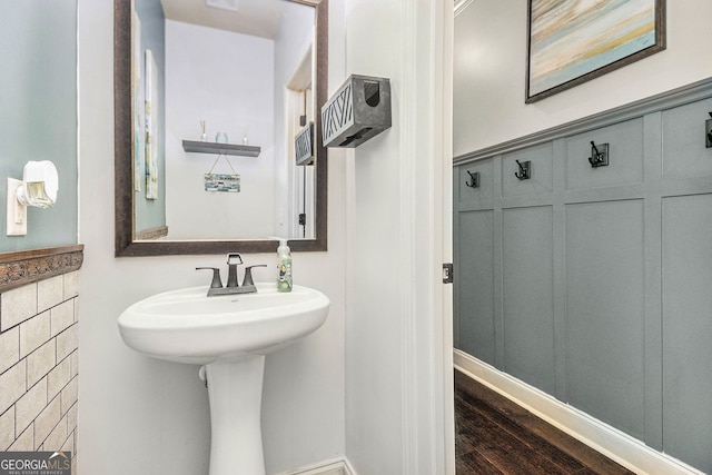 224 Jester Ct, Mcdonough, GA 30252 - bathroom with wood finished floors