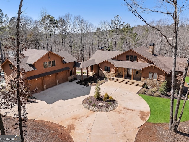 craftsman house with a garage