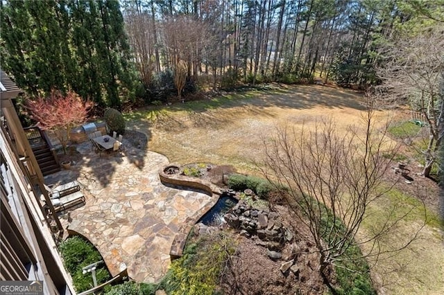 view of yard with a patio area