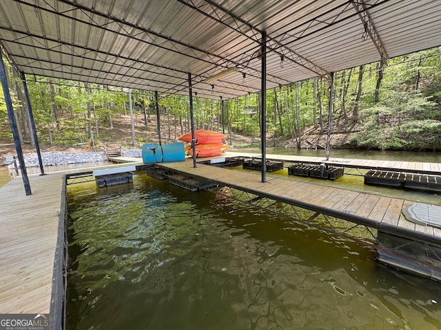 view of dock area