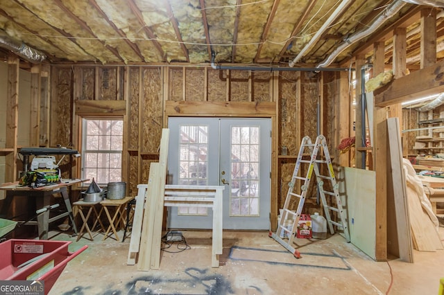 miscellaneous room featuring french doors