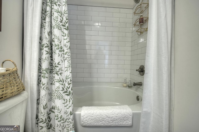 185 Sundown Trl, Ellijay, GA 30540 - bathroom with shower / tub combo with curtain
