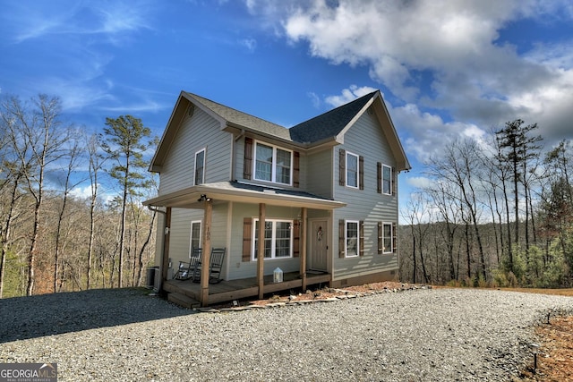 185 Sundown Trl, Ellijay, GA 30540 - view of front of home featuring a porch and driveway