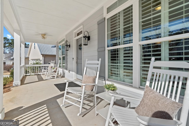 view of patio with a porch