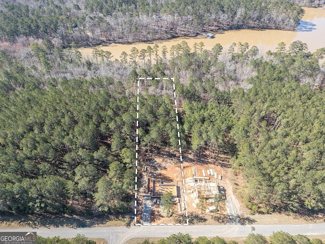 bird's eye view with a view of trees